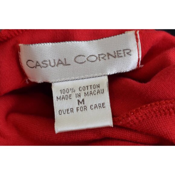 Vintage 90s Red Turtle Neck Cotton shirt |‎ size M - Picture 8 of 10